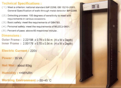 بوابة أمنية للكشف عن المعادن – 6 منطقة 